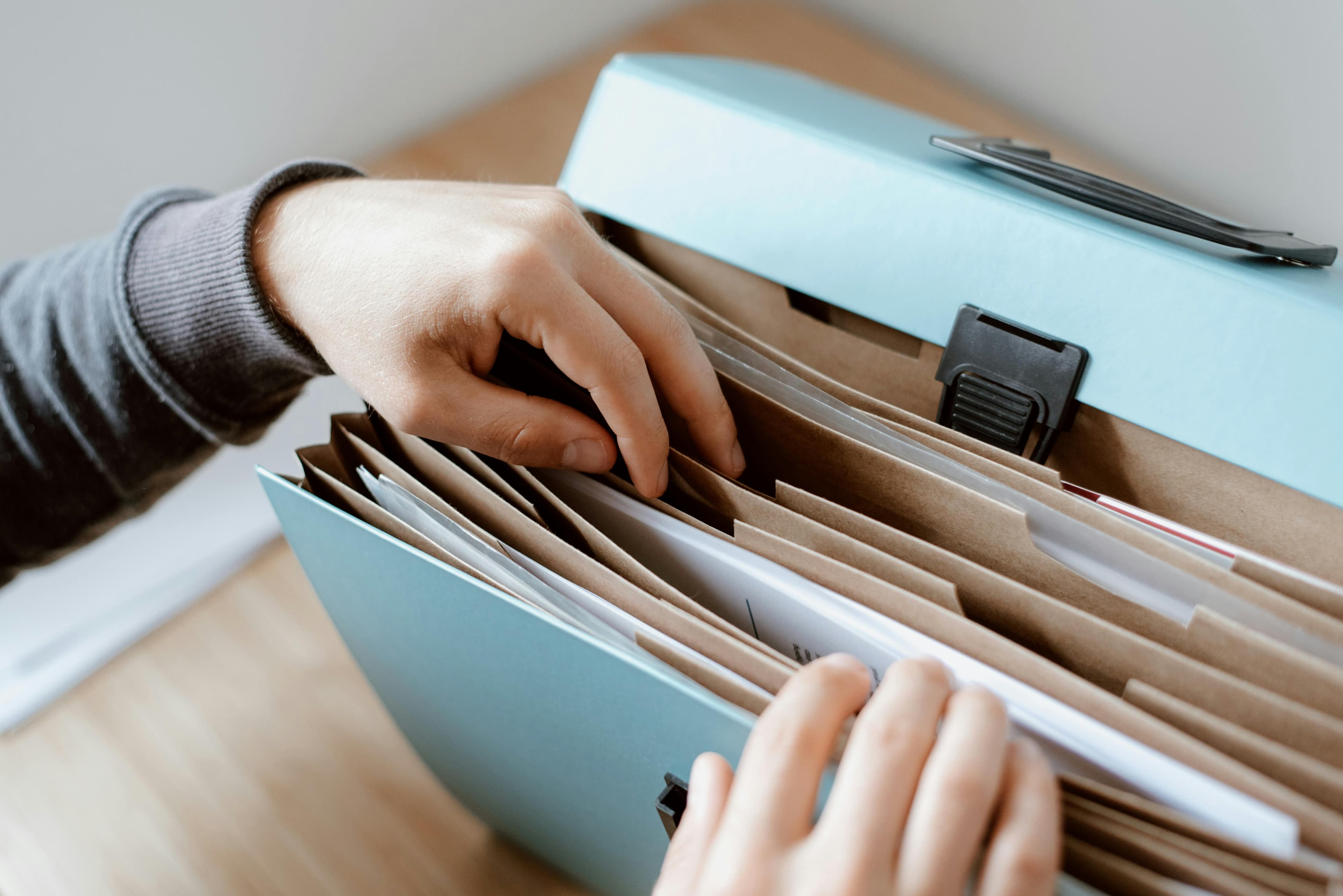 documentos en un archivo